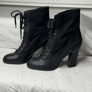Rag and Bone Suede Ankle Boots black leather/black suede size 9.5